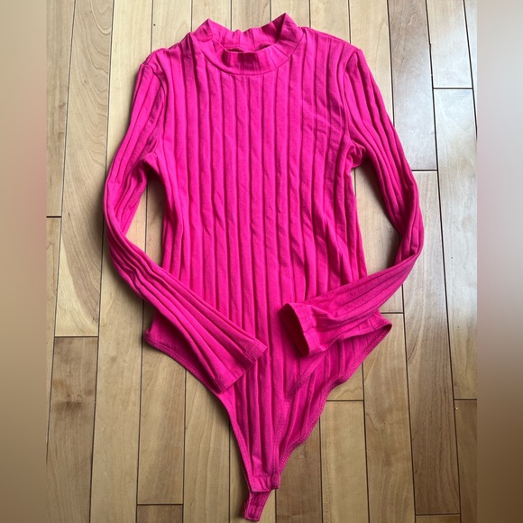 Girls mock neck ribbed knit bodysuit 11-12 - Picture 2 of 8